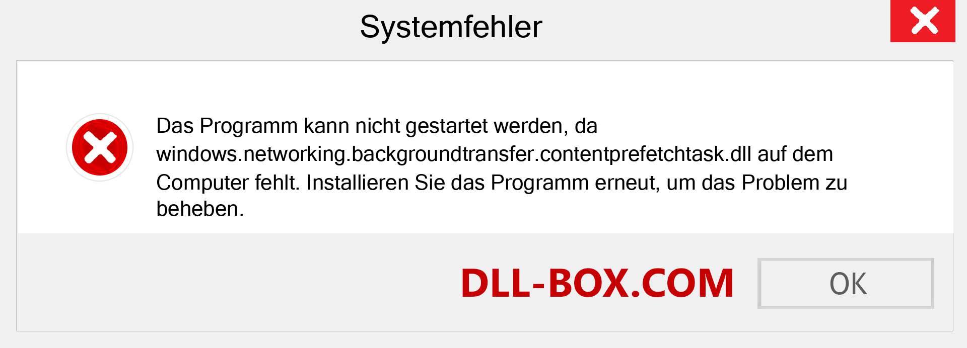 windows.networking.backgroundtransfer.contentprefetchtask.dll-Datei fehlt?. Download für Windows 7, 8, 10 - Fix windows.networking.backgroundtransfer.contentprefetchtask dll Missing Error unter Windows, Fotos, Bildern